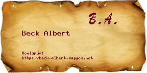 Beck Albert névjegykártya
