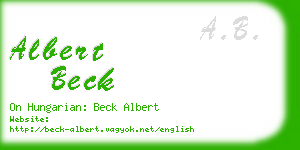 albert beck business card